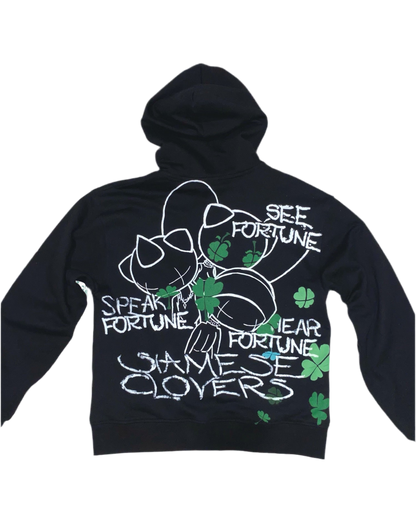 THREE WISE CLOVERS ZIP-UP HOODIE