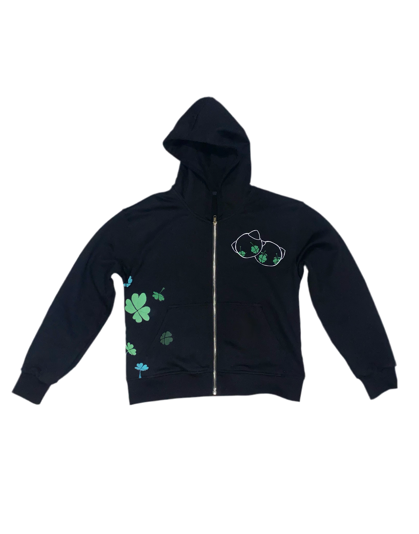 THREE WISE CLOVERS ZIP-UP HOODIE