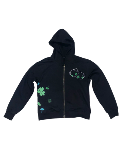 THREE WISE CLOVERS ZIP-UP HOODIE